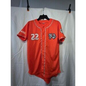 Delta Brands Norfolk Tides Youth XL Orange Button Front Baseball Jersey